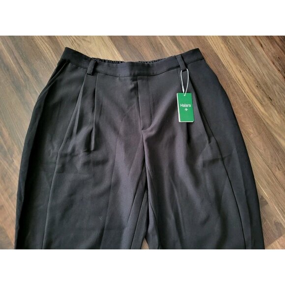 New Halara Black Mid Rise Pocket Barrel Leg Work Pants Sz XLP - Picture 2 of 7
